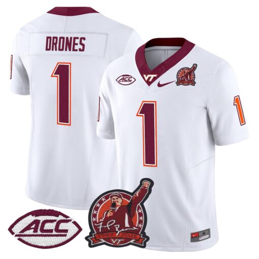 Kyron Drones Jersey #1 Virginia Tech Hokies Coach Frank Beamer 2025