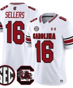 LaNorris Sellers Jersey 16 South Carolina Gamecocks 2025 Stitched White e56dd2da a8fa 46d9 8071 4c44120437b9