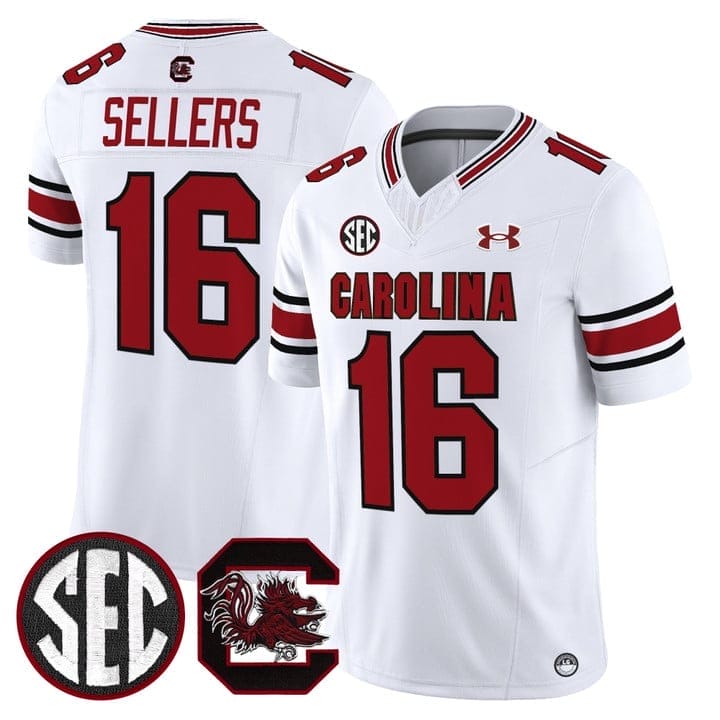 LaNorris Sellers Jersey #16 South Carolina Gamecocks 2025 Stitched - Image 2