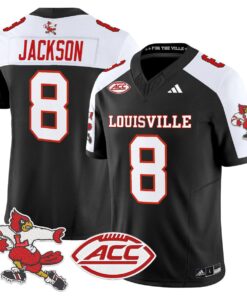 Lamar Jackson Jersey 8 Louisville Cardinals 1980s Throwback Stitched Black Alter