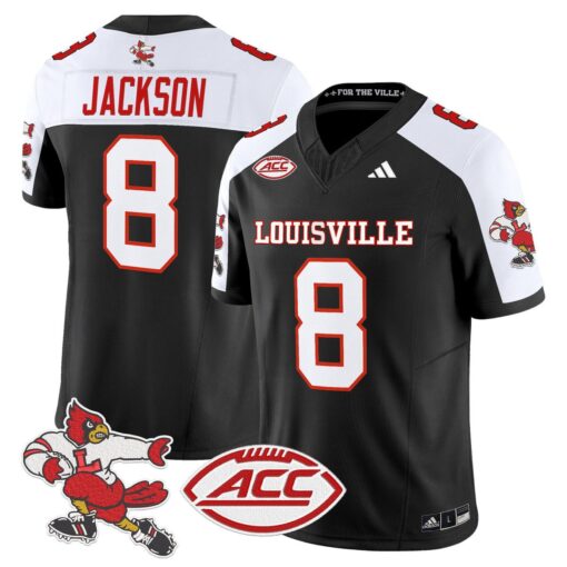 Lamar Jackson Jersey #8 Louisville Cardinals 1980s Throwback Stitched - Image 3