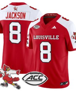 Lamar Jackson Jersey 8 Louisville Cardinals 1980s Throwback Stitched Red Alter