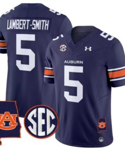 Lambert Smith Jersey 5 Auburn Tigers 2025 Alabama Patch Stitched Navy