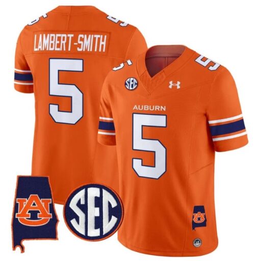 Lambert-Smith Jersey #5 Auburn Tigers 2025 Alabama Patch Stitched - Image 4