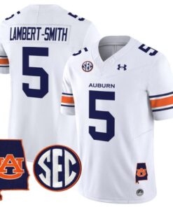 Lambert Smith Jersey 5 Auburn Tigers 2025 Alabama Patch Stitched White ced065e6 7fe1 437e 8039 660ca1135754