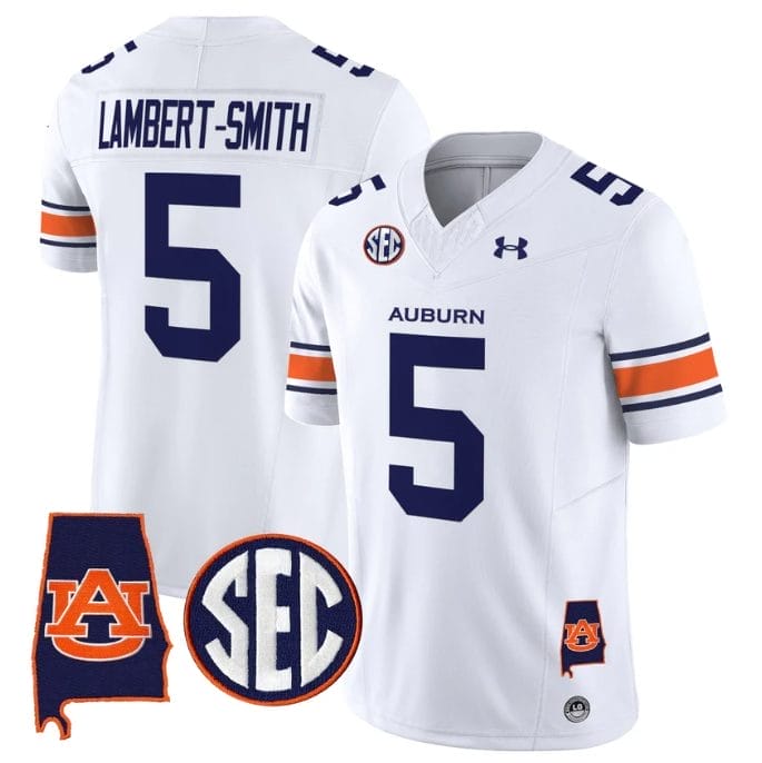 Lambert-Smith Jersey #5 Auburn Tigers 2025 Alabama Patch Stitched - Image 2