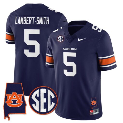 Lambert-Smith Jersey #5 Auburn Tigers Alabama Patch Vapor Stitched - Image 3
