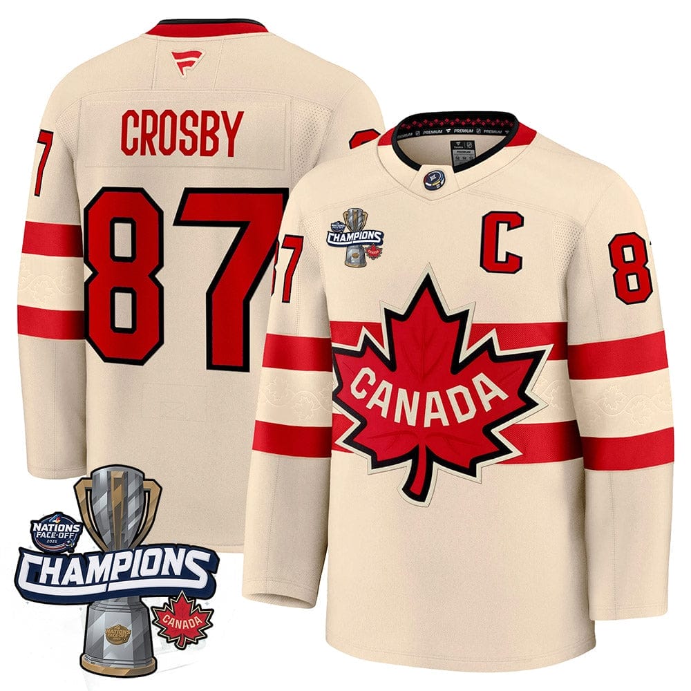 Men Canada 2025 4 Nations Face-Off Champions Jersey - All Stitched - Image 12