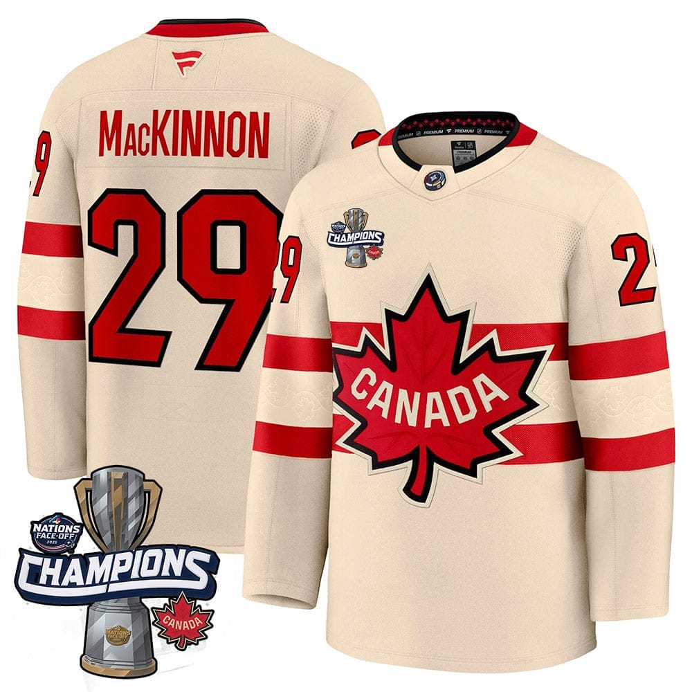 Men Canada 2025 4 Nations Face-Off Champions Jersey - All Stitched - Image 14
