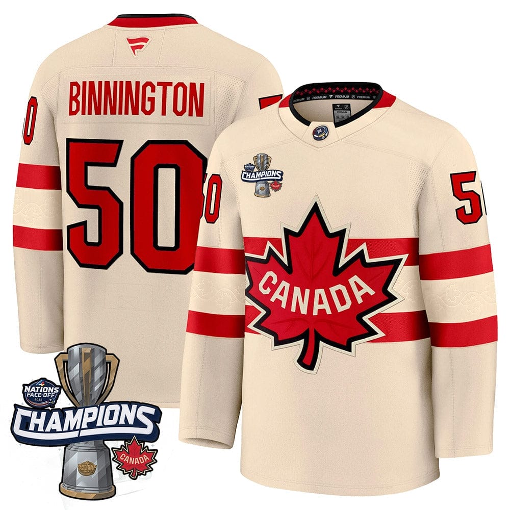 Men Canada 2025 4 Nations Face-Off Champions Jersey - All Stitched - Image 17