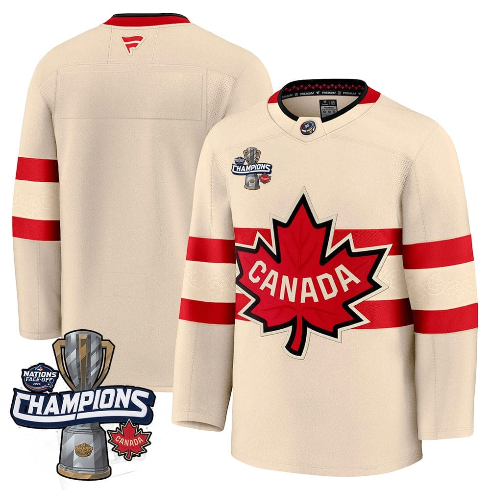 Men Canada 2025 4 Nations Face-Off Champions Jersey - All Stitched - Image 19