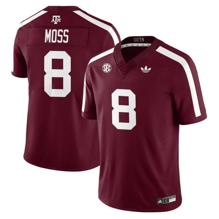 Le'Veon Moss Jersey #8 Texas A&M Aggies 1975 Throwback Stitched - Image 2