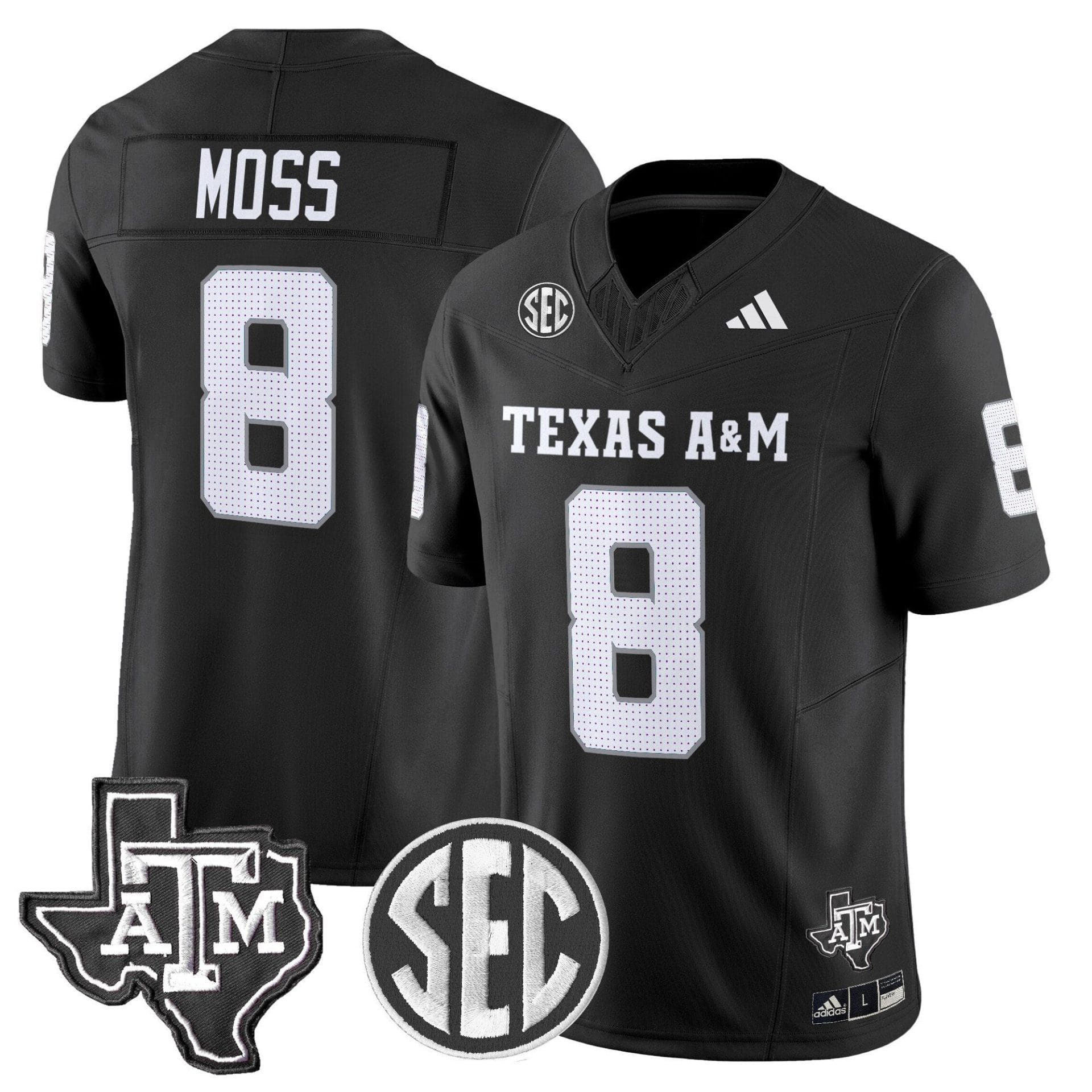 Le'Veon Moss Jersey #8 Texas A&M Aggies 2025 Vapor Stitched