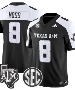 Le Veon Moss Jersey 8 Texas A M Aggies 2025 Vapor Stitched Black Alternate ce2b3682 a812 41c5 b43c f2c6369f5106