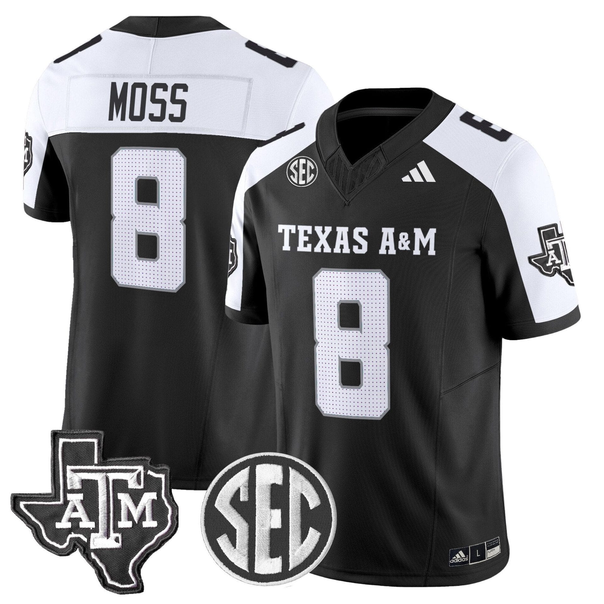Le'Veon Moss Jersey #8 Texas A&M Aggies 2025 Vapor Stitched - Image 3