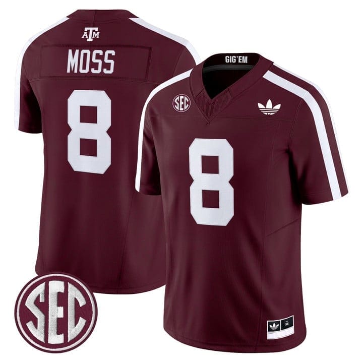 Le'Veon Moss Jersey #8 Texas A&M Aggies 2025 Vapor V2 Stitched - Image 5