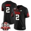 Lee Hunter Jersey 2 Texas Tech Football 100th Anniversary Stitched Black