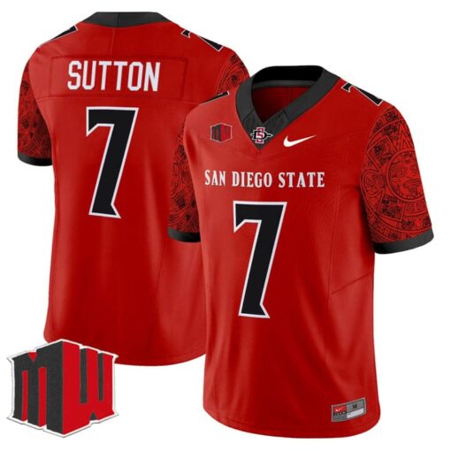 Lucky Sutton Jersey #7 San Diego State Aztecs 2025 Limited Stitched - Image 2
