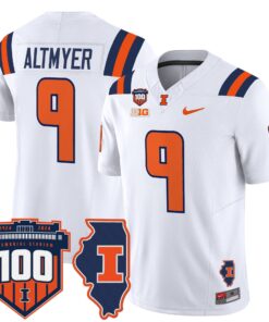 Luke Altmyer Jersey 9 Illinois Fighting 100th Memorial Stadium White