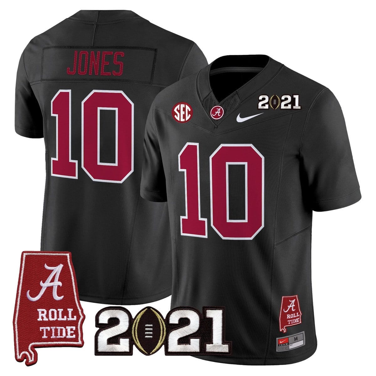 Mac Jones Jersey #10 Alabama 2021 CFP Championship Alabama Map