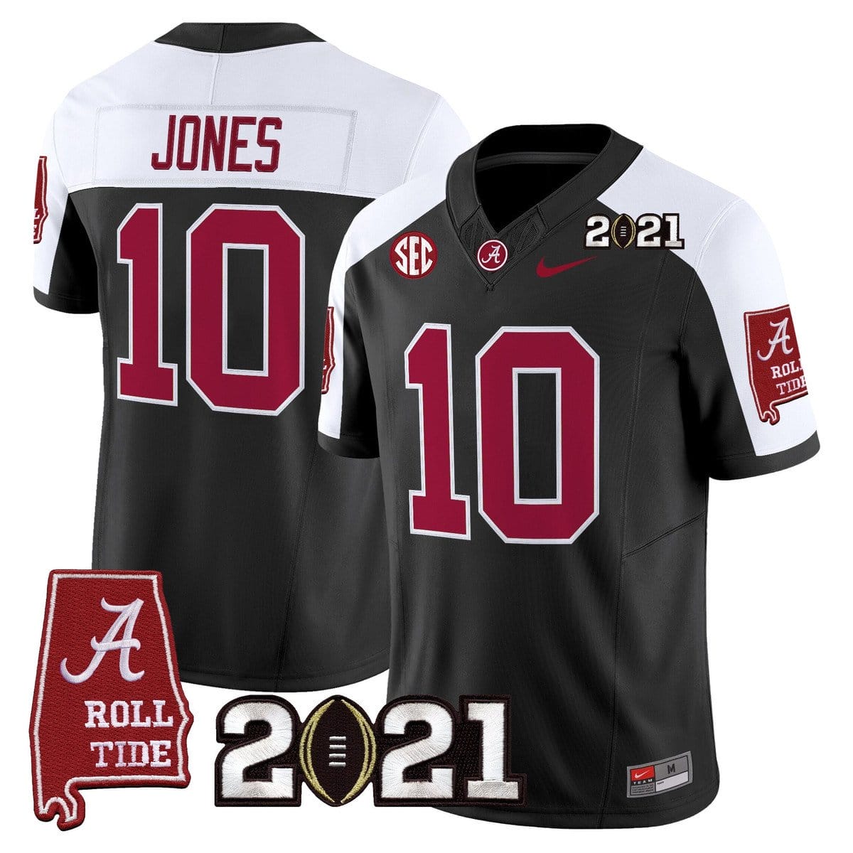 Mac Jones Jersey #10 Alabama 2021 CFP Championship Alabama Map - Image 3