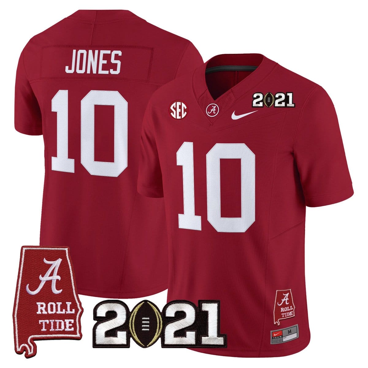 Mac Jones Jersey #10 Alabama 2021 CFP Championship Alabama Map - Image 5