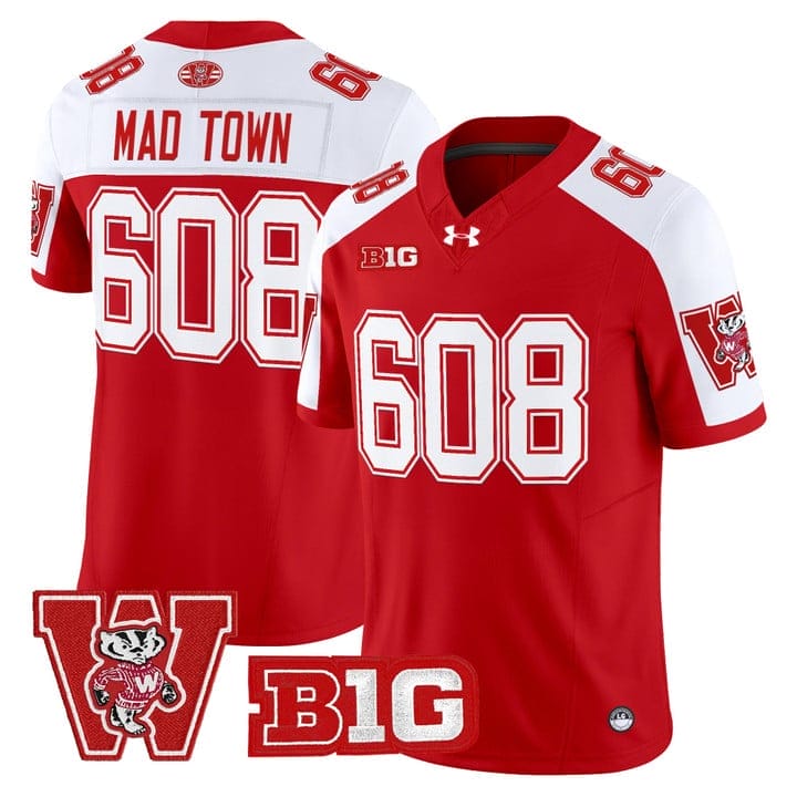 Mad Town Jersey #608 Wisconsin Badgers Throwback Stitched - Image 4