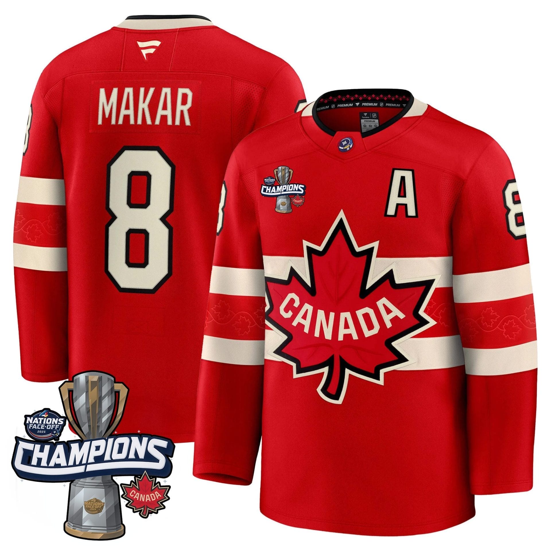 Men Canada 2025 4 Nations Face-Off Champions Jersey - All Stitched - Image 27