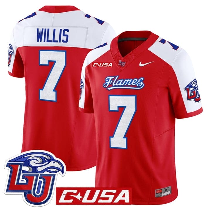 Malik Willis Jersey #7 Liberty Flames 2025 Vapor Limited Stitched - Image 4