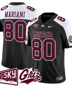 Alternative view of Marc Mariani Jersey #80 Montana Grizzlies 2025 Vapor Stitched Black Alter