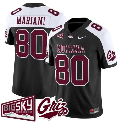 Marc Mariani Jersey #80 Montana Grizzlies 2025 Vapor Stitched Black Alter - Image 2