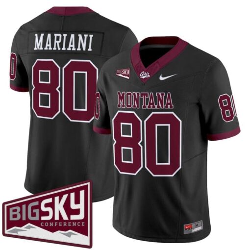 Marc Mariani Jersey #80 Montana Grizzlies 2025 Vapor Stitched Black Alter