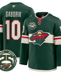 Marian Gaborik Jersey 10 Minnesota Wild 25th Anniversary Patch Stitched Green