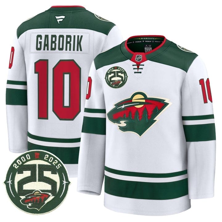 Marian Gaborik Jersey #10 Minnesota Wild 25th Anniversary Patch Stitched