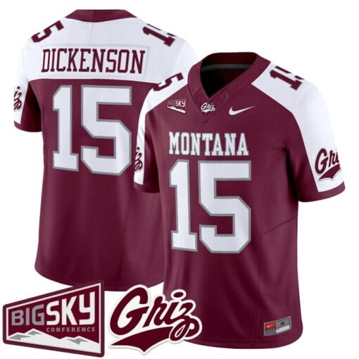 Dave Dickenson Jersey #15 Montana Grizzlies 2025 Vapor Stitched Black Alter - Image 3