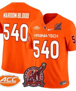 Maroon Blood Jersey 540 Virginia Tech Hokies Coach Frank Beamer 2025 Orange