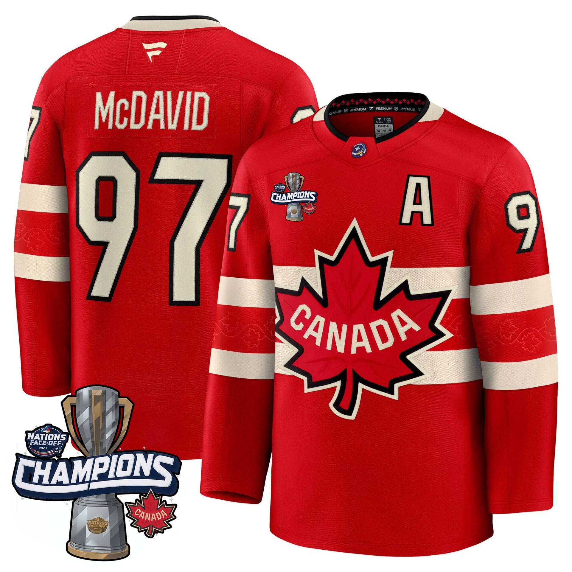 Men Canada 2025 4 Nations Face-Off Champions Jersey - All Stitched