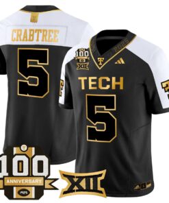 Michael Crabtree Jersey #5 Texas Tech 2025 100th Anniversary Stitched