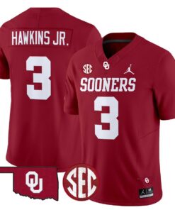 Michael Hawkins Jr Jersey 3 Oklahoma Sooners 2025 Limited Stitched Crimson