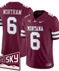 Michael Wortham Jersey 6 Montana Grizzlies 2025 Vapor Stitched Maroon