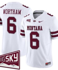 Michael Wortham Jersey 6 Montana Grizzlies 2025 Vapor Stitched White
