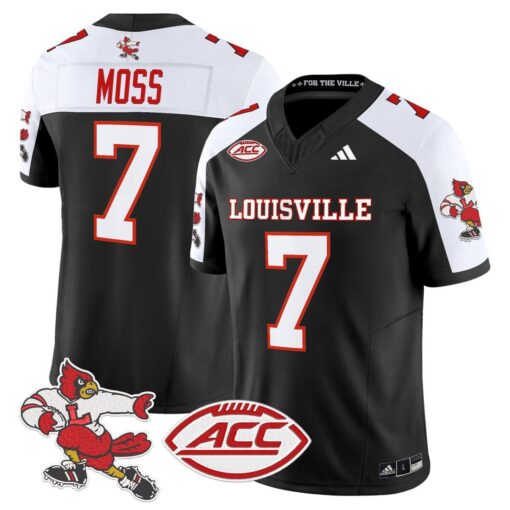 Miller Moss Jersey #7 Louisville Cardinals 1980s Throwback Stitched - Image 3
