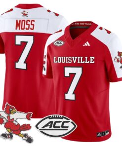 Miller Moss Jersey 7 Louisville Cardinals 1980s Throwback Stitched Red Alter