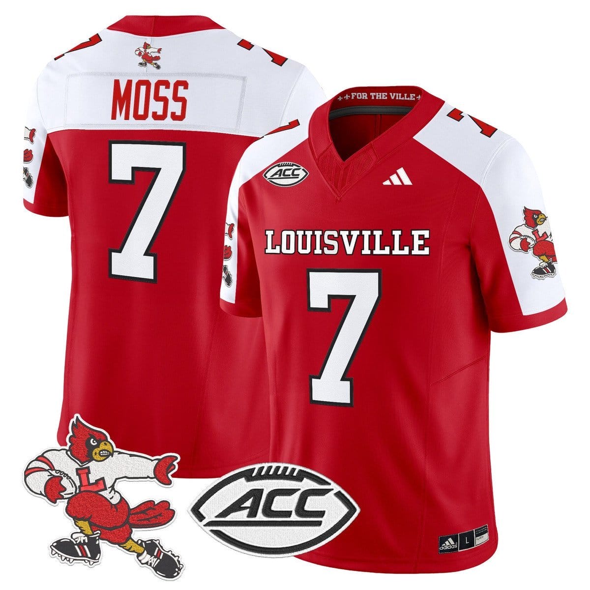 Miller Moss Jersey #7 Louisville Cardinals 1980s Throwback Stitched - Image 4