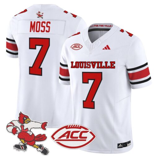 Miller Moss Jersey #7 Louisville Cardinals 1980s Throwback Stitched - Image 2