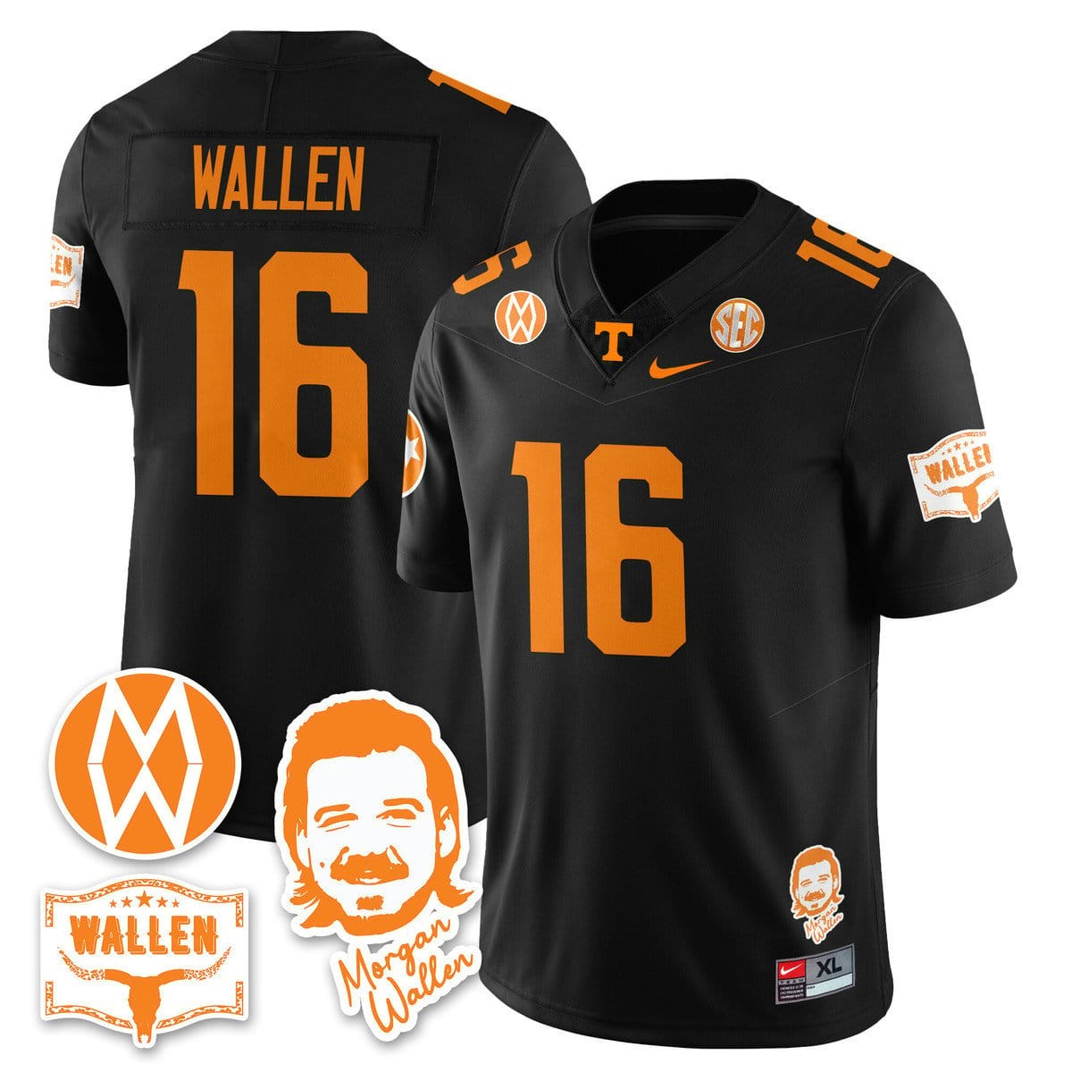 Morgan Wallen Jersey #16 Tennessee Vols 2025 Football Stitched
