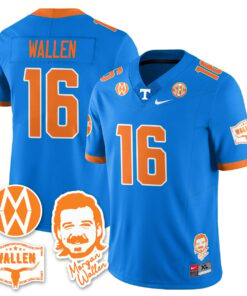 Morgan Wallen Jersey 16 Tennessee Vols 2025 Football Stitched Blue