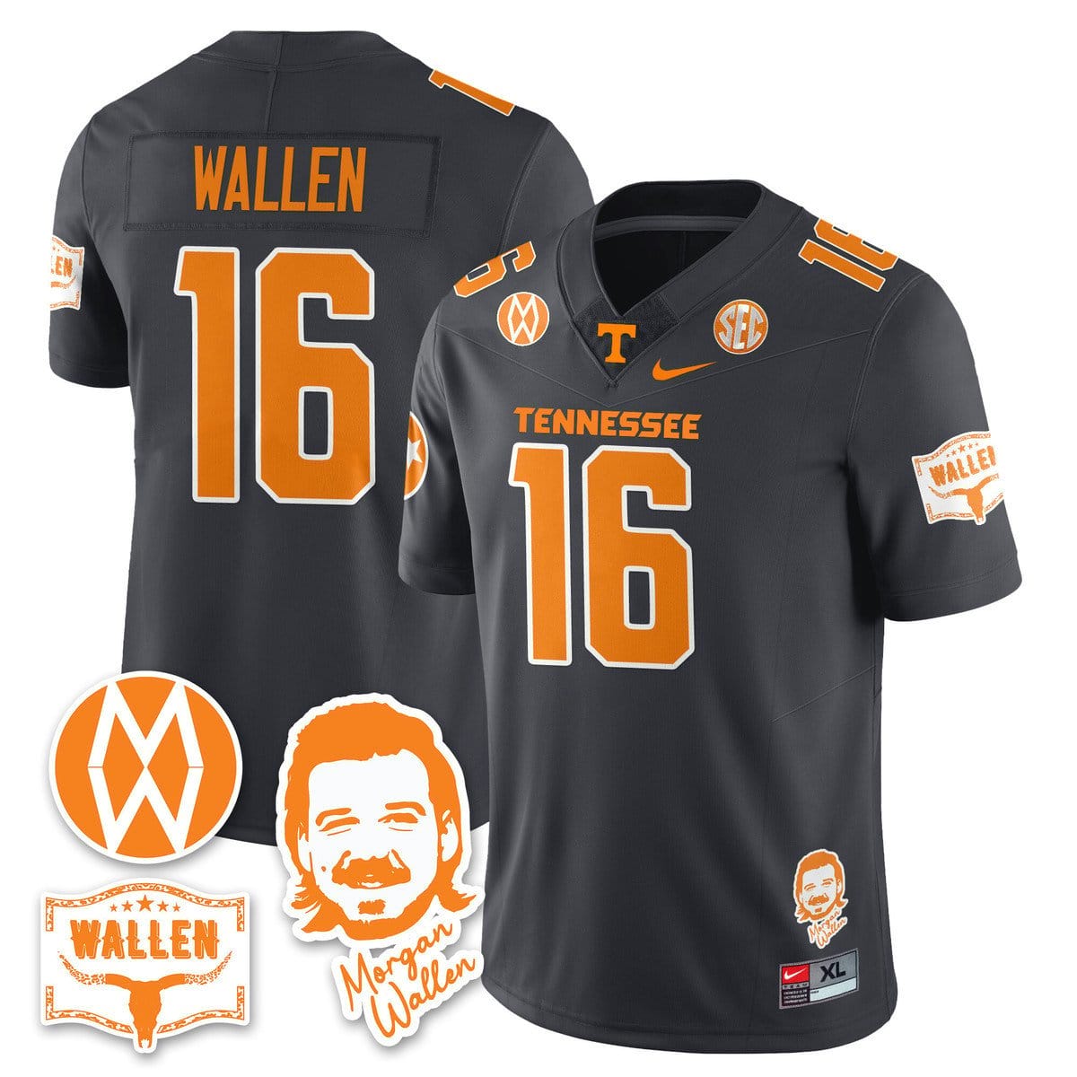 Morgan Wallen Jersey #16 Tennessee Vols 2025 Football Stitched - Image 3