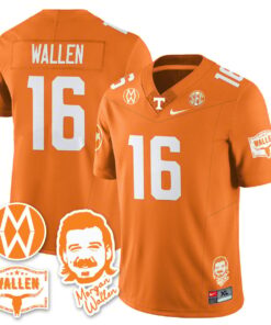 Morgan Wallen Jersey 16 Tennessee Vols 2025 Football Stitched Orange