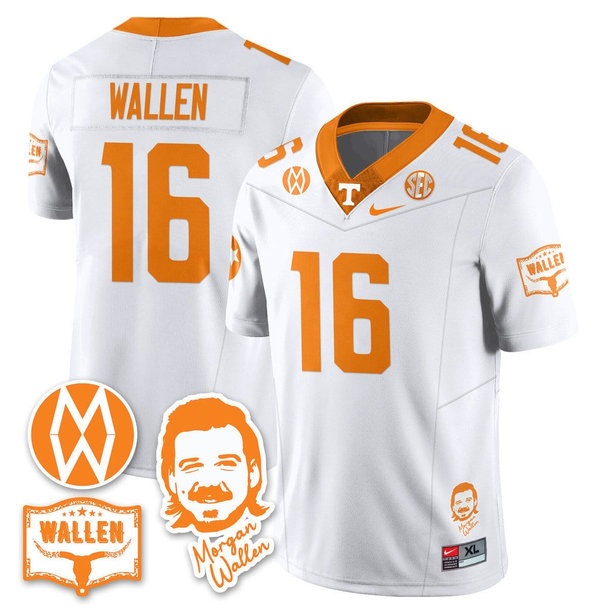 Morgan Wallen Jersey #16 Tennessee Vols 2025 Football Stitched - Image 2